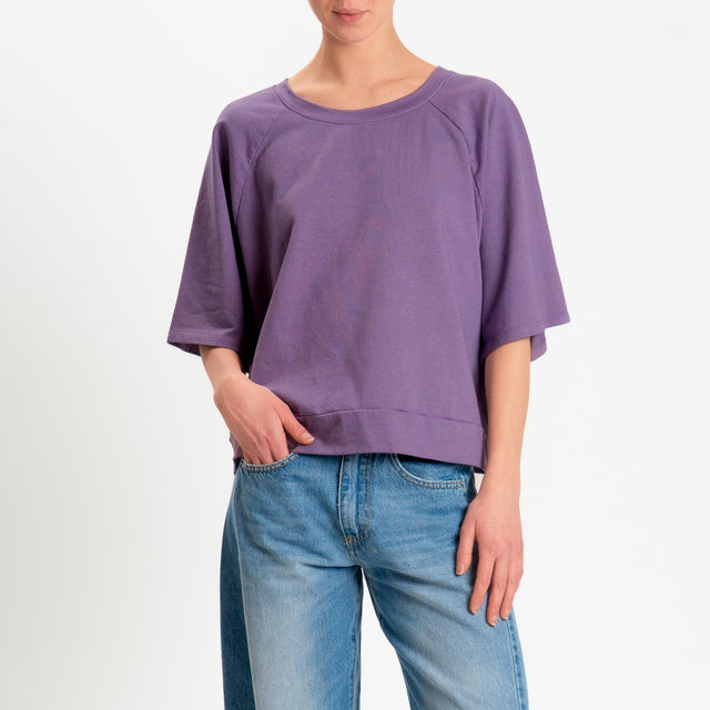 Zeroassoluto-Felpa light manica raglan - lavanda
