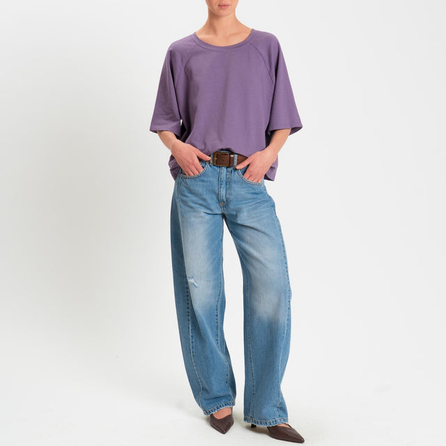 Zeroassoluto-Felpa light manica raglan - lavanda