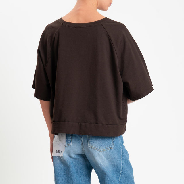 Zeroassoluto-Felpa light manica raglan - moro