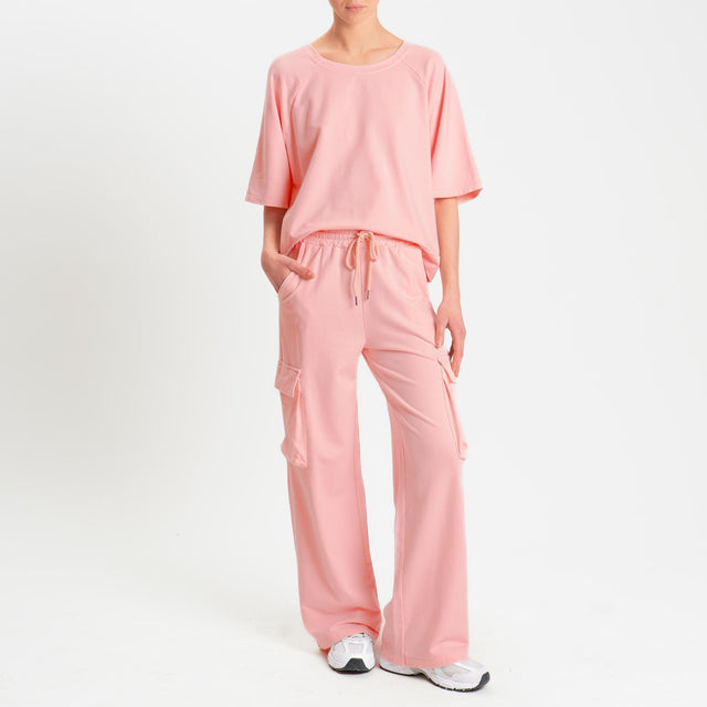 Zeroassoluto-Felpa light manica raglan - pink