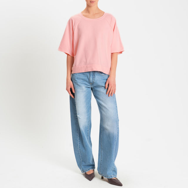 Zeroassoluto-Felpa light manica raglan - pink