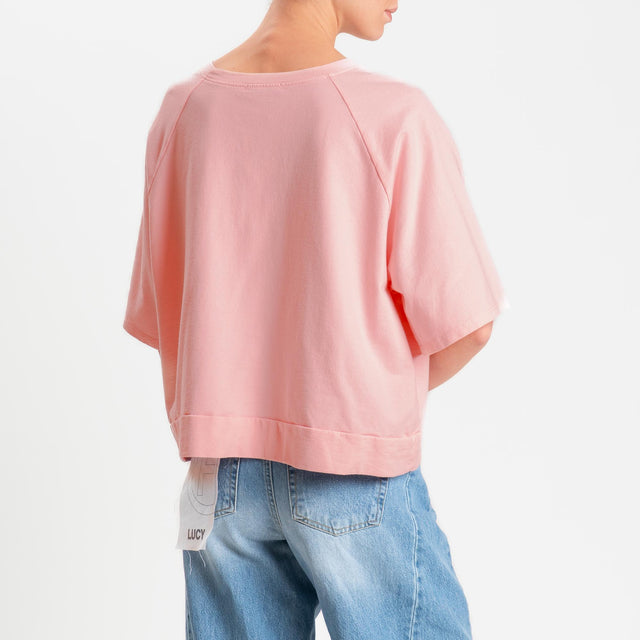 Zeroassoluto-Felpa light manica raglan - pink