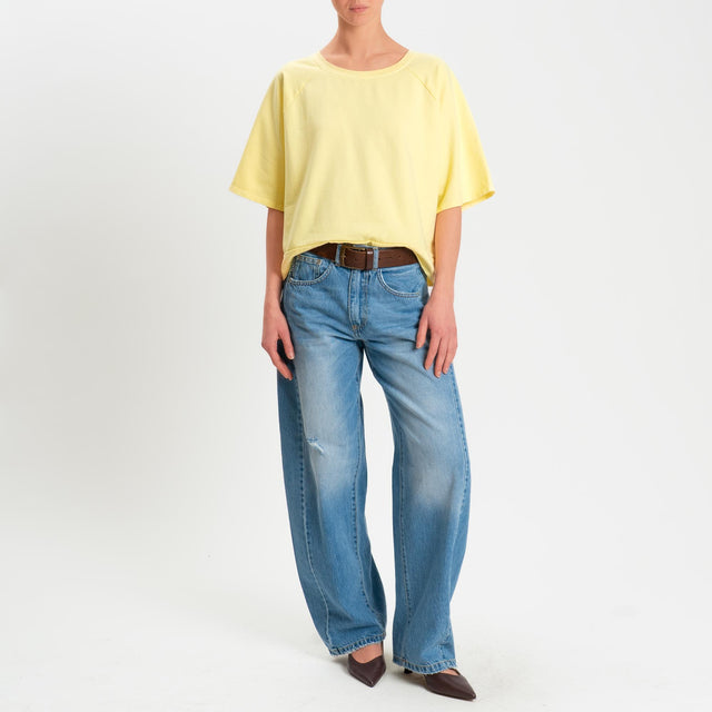 Zeroassoluto-Felpa light manica raglan - yellow
