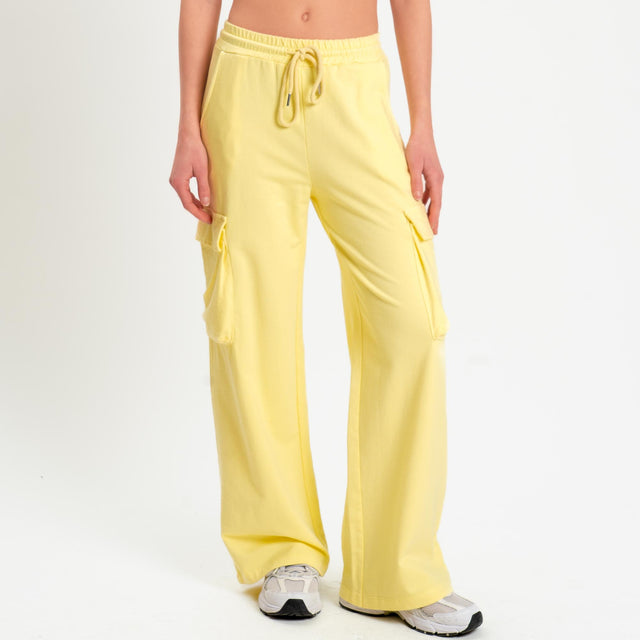 Zeroassoluto-Pantalone felpa light cargo - yellow