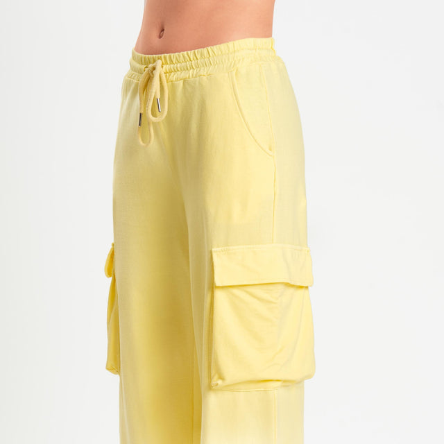 Zeroassoluto-Pantalone felpa light cargo - yellow