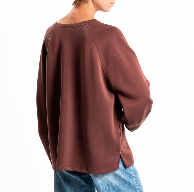 Zeroassoluto-Felpa scuba soft girocollo - dusty rose
