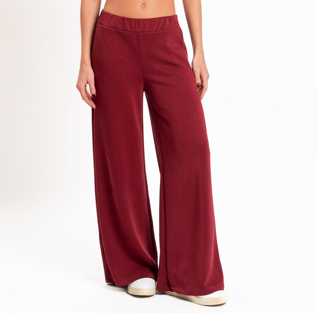 Zeroassoluto-Pantalone scuba soft wide leg - marsala