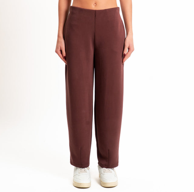 Zeroassoluto-Pantalone scuba soft elastico in vita - dusty rose
