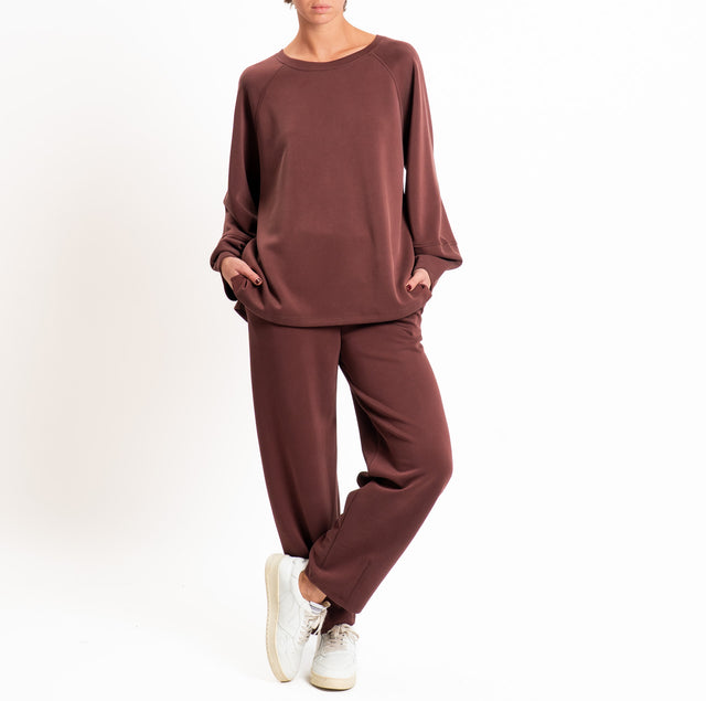 Zeroassoluto-Pantalone scuba soft elastico in vita - dusty rose