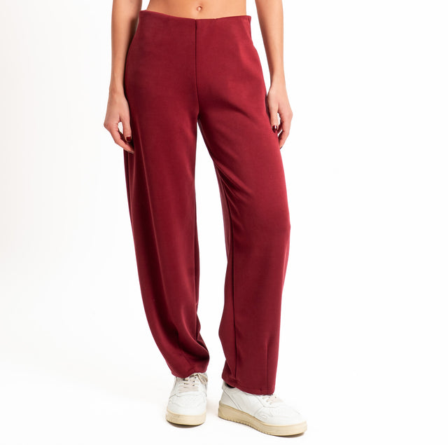 Zeroassoluto-Pantalone scuba soft elastico in vita - marsala