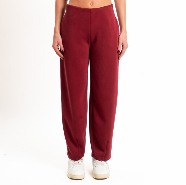 Zeroassoluto-Pantalone scuba soft elastico in vita - marsala