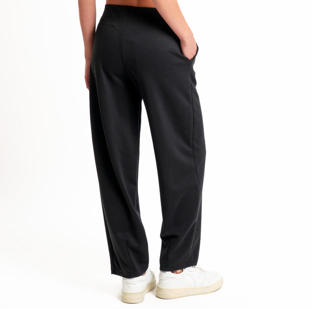 Zeroassoluto-Pantalone scuba soft elastico in vita - nero