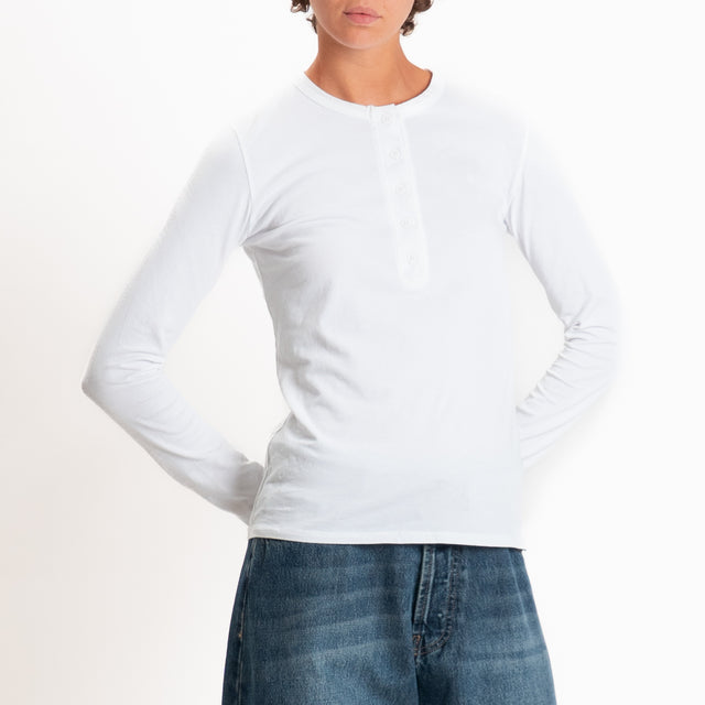 Zeroassoluto-T-shirt serafino elasticizzata - bianco