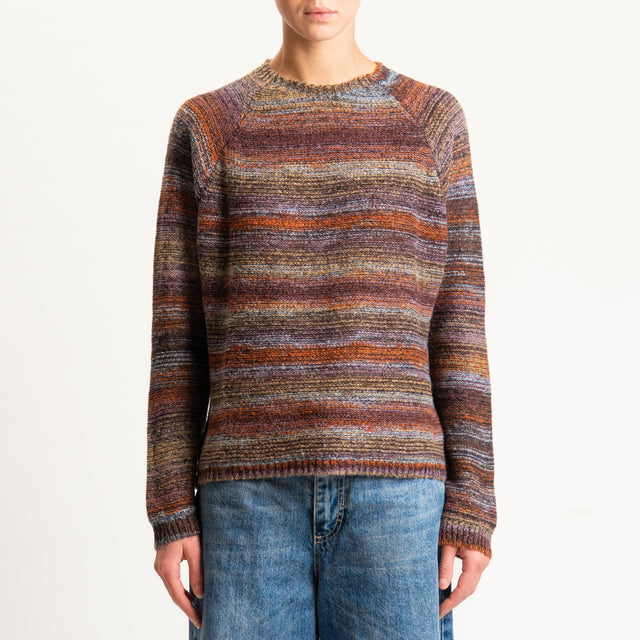 Zeroassoluto-Maglia scatola girocollo multicolor - coccio