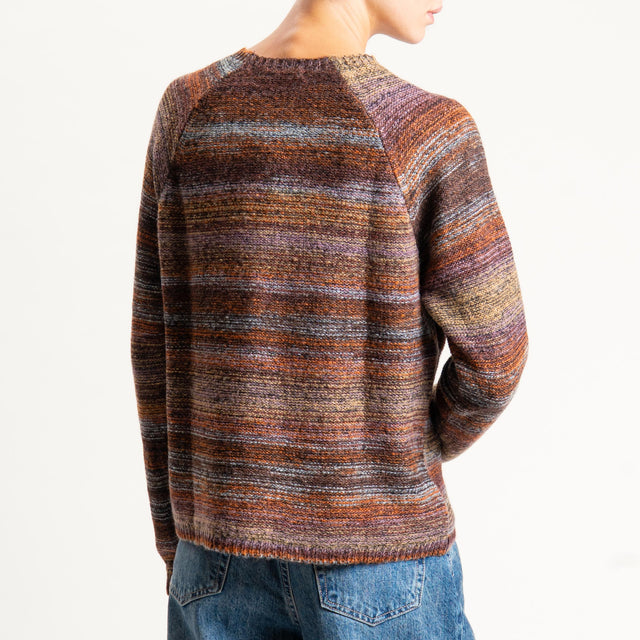 Zeroassoluto-Maglia scatola girocollo multicolor - coccio