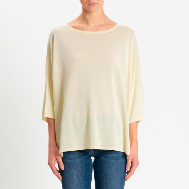Zeroassoluto-Maglia over scollo barca manica 3/4 - yellow