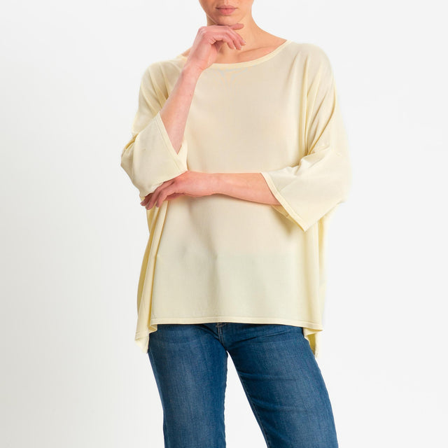Zeroassoluto-Maglia over scollo barca manica 3/4 - yellow