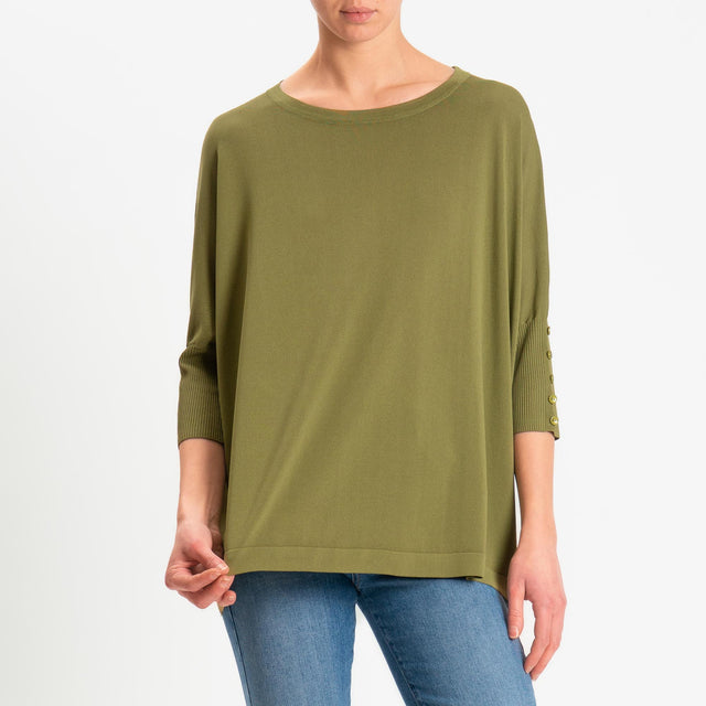 Zeroassoluto-Maglia over bottoni sulle maniche - olio