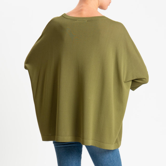 Zeroassoluto-Maglia over bottoni sulle maniche - olio