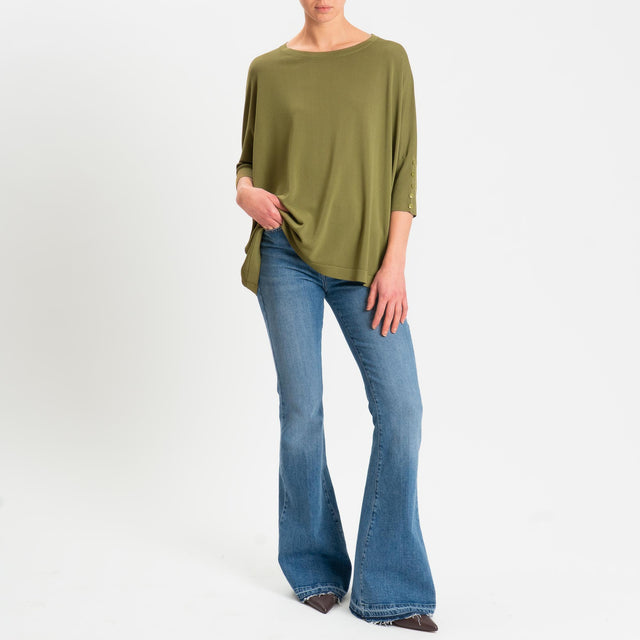 Zeroassoluto-Maglia over bottoni sulle maniche - olio