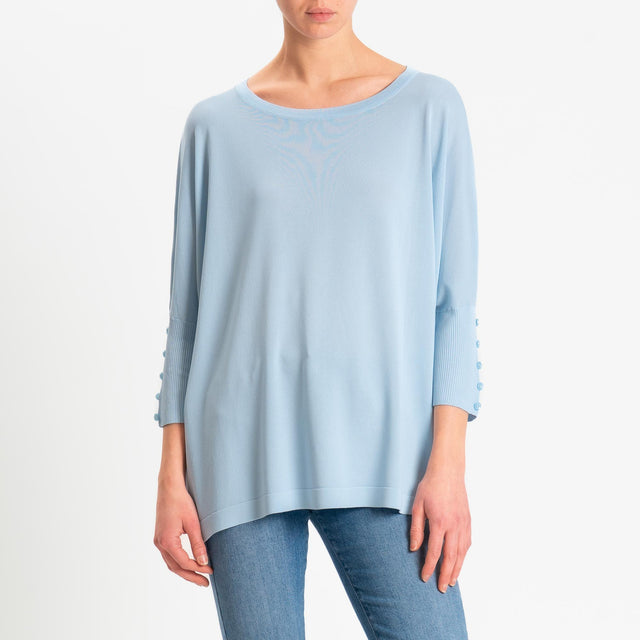 Zeroassoluto-Maglia over bottoni sulle maniche - sky