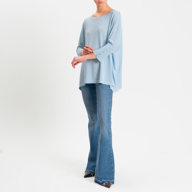 Zeroassoluto-Maglia over bottoni sulle maniche - sky