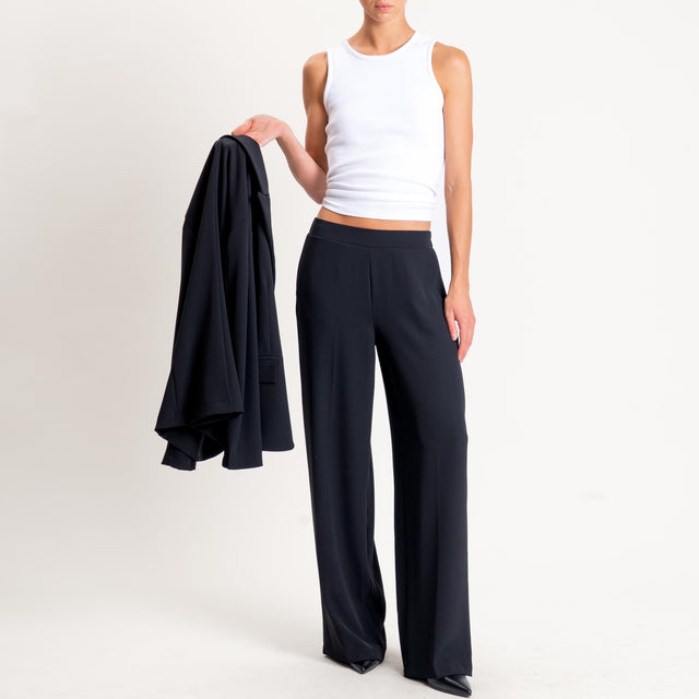 Zeroassoluto-Pantalone BELLE tessuto fluido - nero
