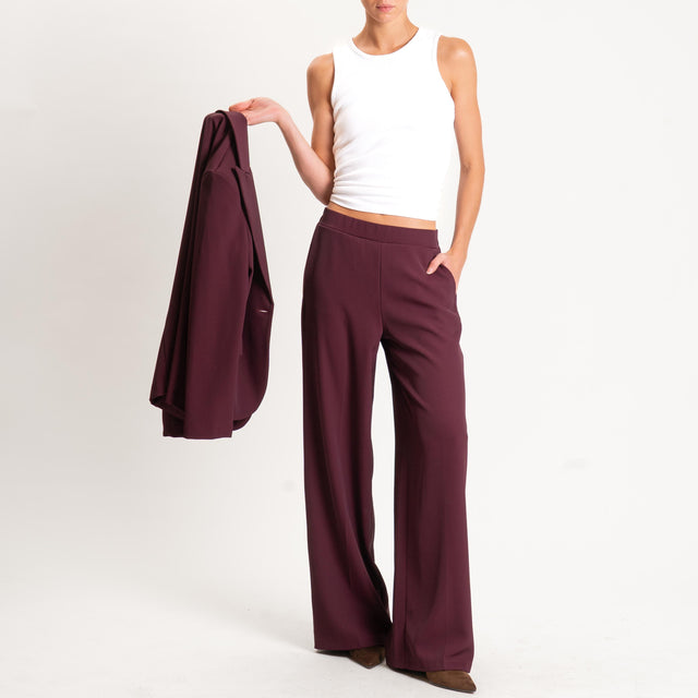 Zeroassoluto-Pantalone BELLE tessuto fluido - vino