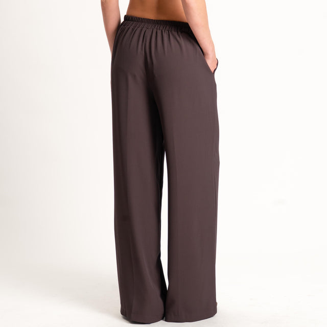 Zeroassoluto-Pantalone BELLE tessuto fluido - moro