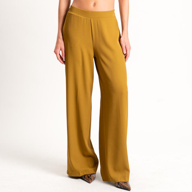 Zeroassoluto-Pantalone BELLE tessuto fluido - Senape