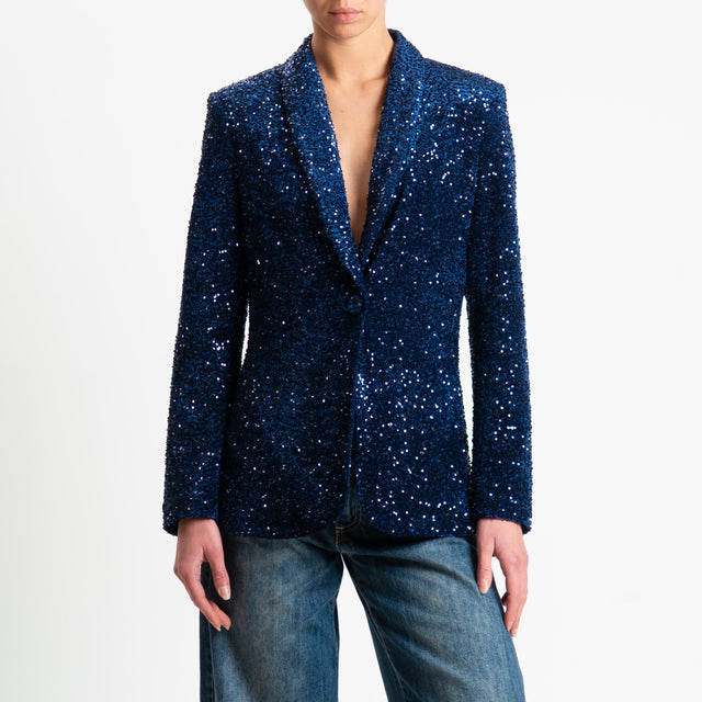 Zeroassoluto-Giacca un bottone con paillettes - blu