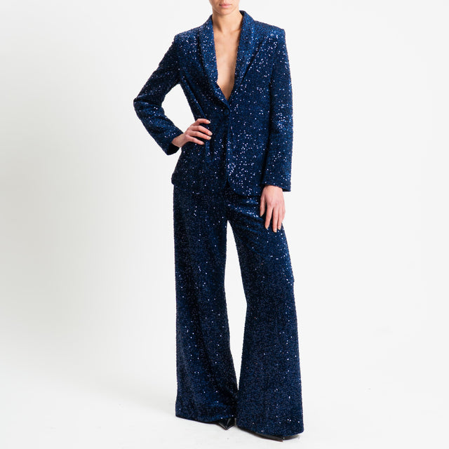 Zeroassoluto-Giacca un bottone con paillettes - blu