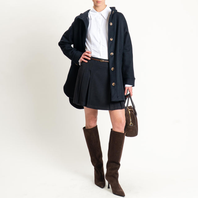 Zeroassoluto-Minigonna pieghe con cintura - nero