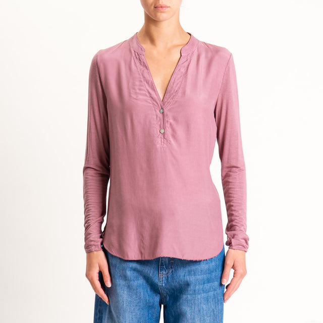 Zeroassoluto-Camicia chester doppio tessuto - rose