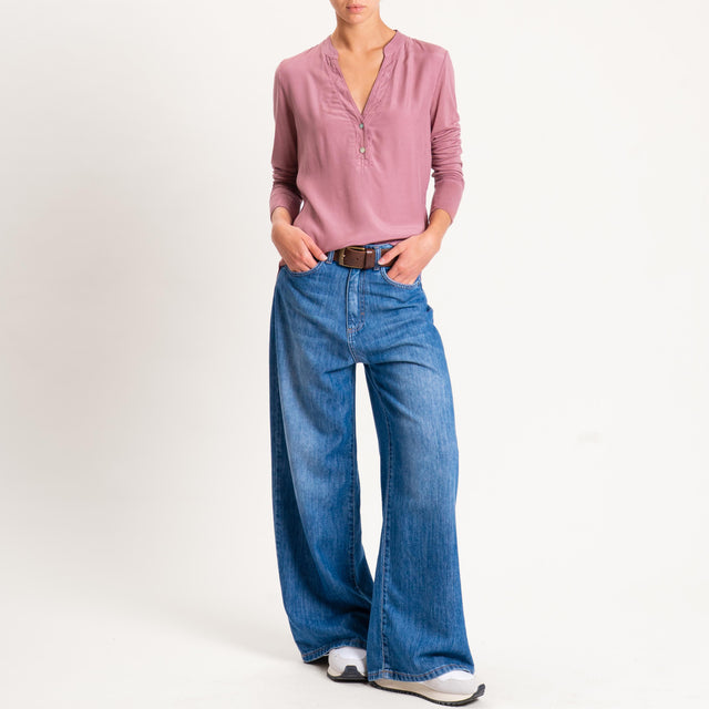 Zeroassoluto-Camicia chester doppio tessuto - rose