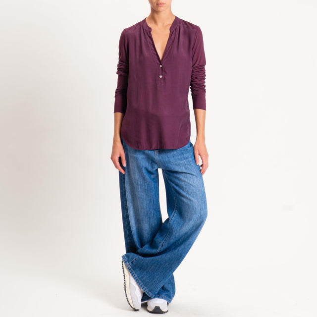 Zeroassoluto-Camicia chester doppio tessuto - Bordeaux