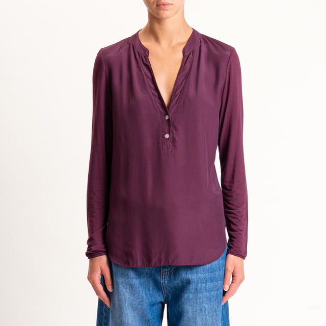 Zeroassoluto-Camicia chester doppio tessuto - Bordeaux