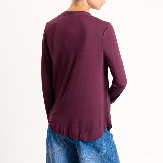 Zeroassoluto-Camicia chester doppio tessuto - Bordeaux