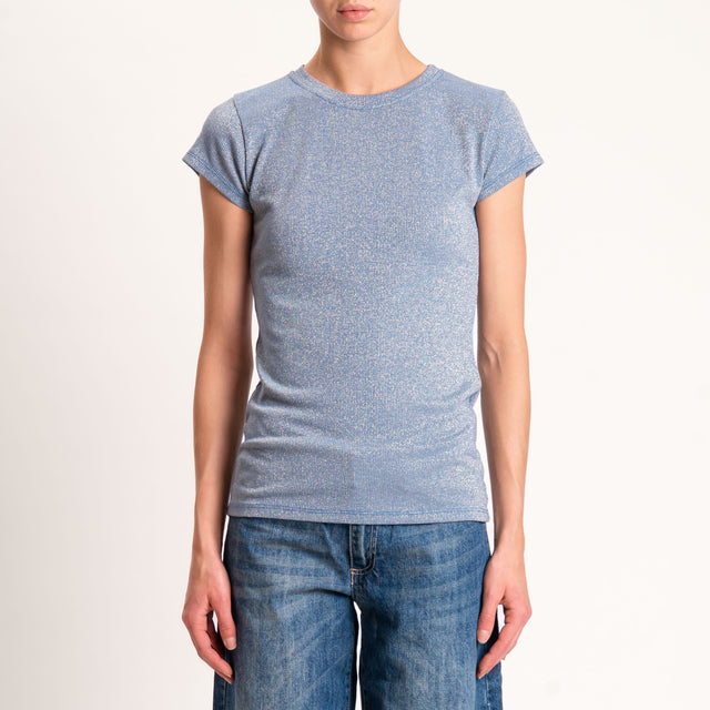 Zeroassoluto-T-shirt lurex a costine - avio