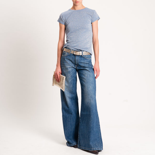 Zeroassoluto-T-shirt lurex a costine - avio