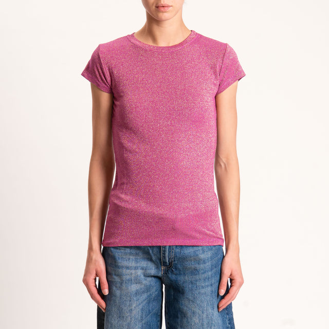 Zeroassoluto-T-shirt lurex a costine - ametista