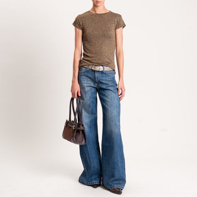 Zeroassoluto-T-shirt lurex a costine - moro