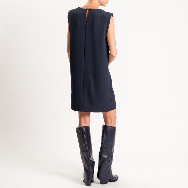 Zeroassoluto-Abito ALICE tessuto fluido con spalli - nero