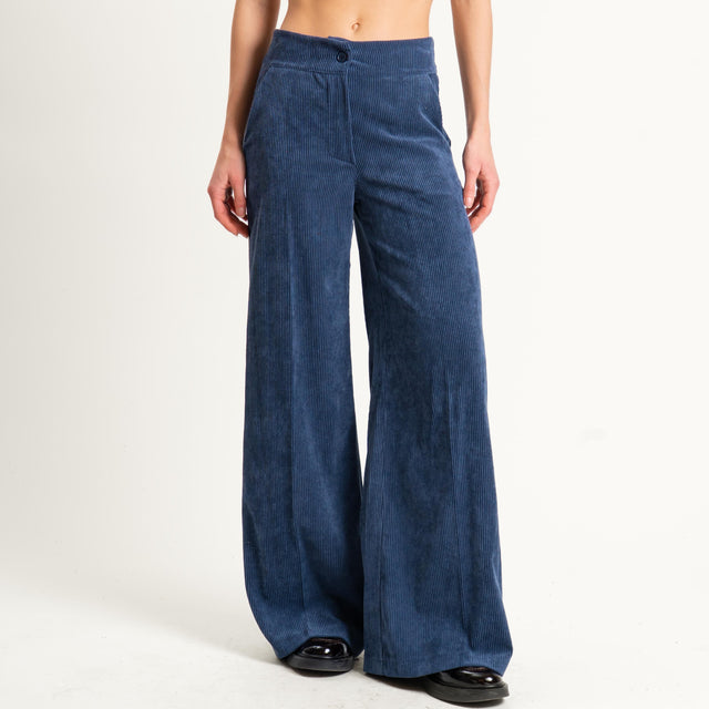 Zeroassoluto- Pantalone ANDY velluto 500 righe - blu