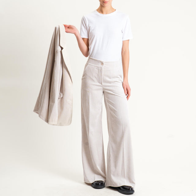 Zeroassoluto- Pantalone ANDY velluto 500 righe - gesso