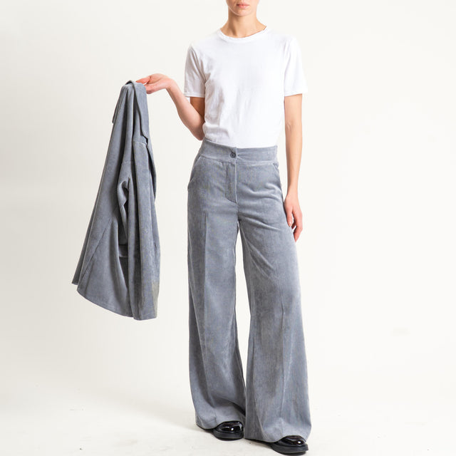 Zeroassoluto- Pantalone ANDY velluto 500 righe - grey