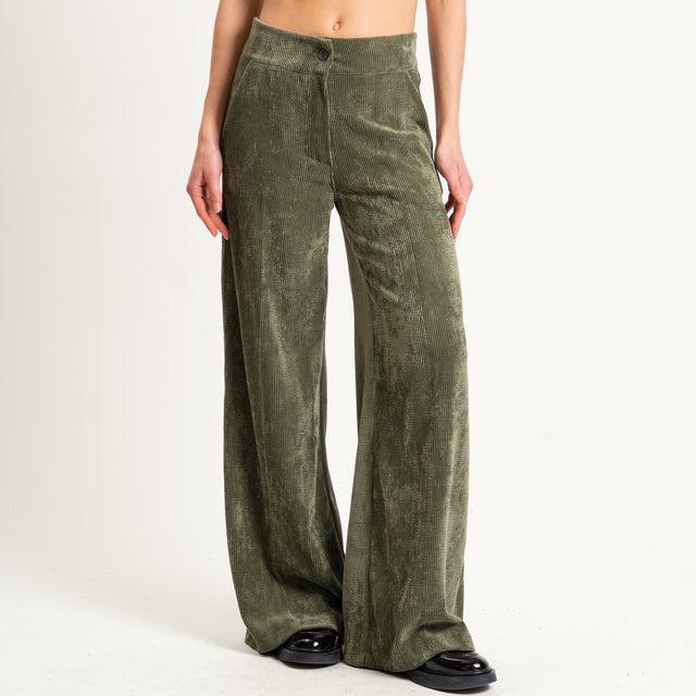 Zeroassoluto- Pantalone ANDY velluto 500 righe - militare