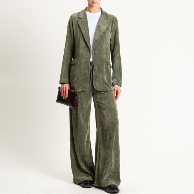 Zeroassoluto- Pantalone ANDY velluto 500 righe - militare
