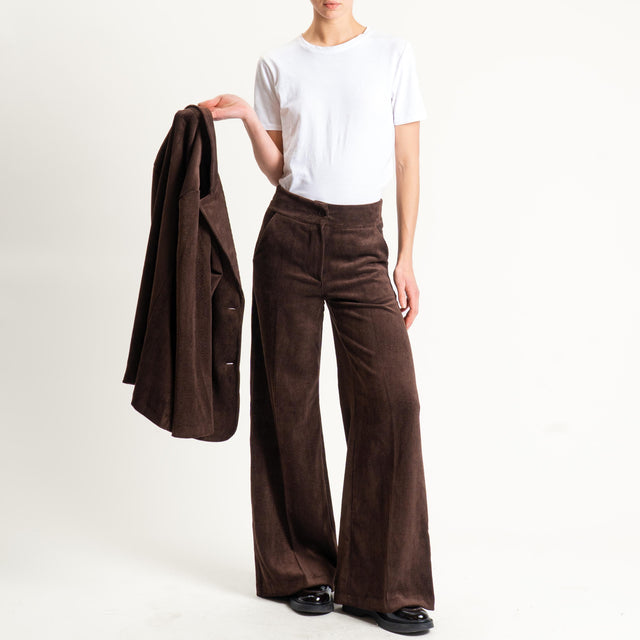 Zeroassoluto- Pantalone ANDY velluto 500 righe - moro