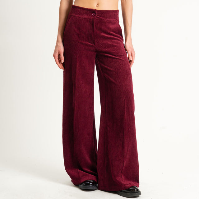 Zeroassoluto- Pantalone ANDY velluto 500 righe - vino